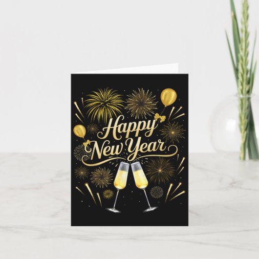 Carte Nouvel An Soir Fête Nye Matching Famille Joyeux No (Devant)