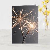 Carte Nouvel An Sparklers (Fleur jaune)