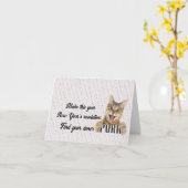 Carte Nouvel An Tabby Cat sur le Pois (Fleur jaune)