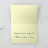 Carte Nouvel anniversaire de la petite fille mignonne (Intérieur)