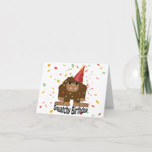 Carte Nouvel anniversaire de la petite Squatcha Bigfoot
