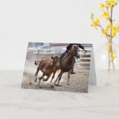 Carte Nouvel anniversaire de taille de cheval (Fleur jaune)