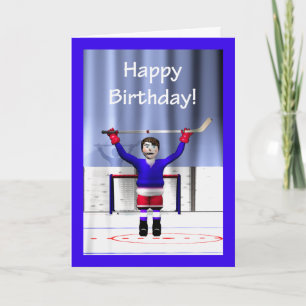 Carte Nouvel anniversaire du vainqueur de hockey