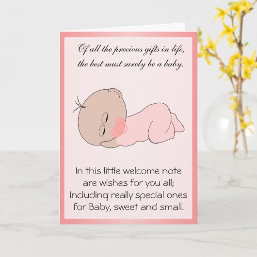 Carte Nouvel enfant né (Fleur jaune)