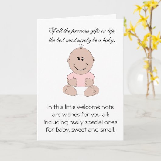 Carte Nouvel enfant né (Fleur jaune)