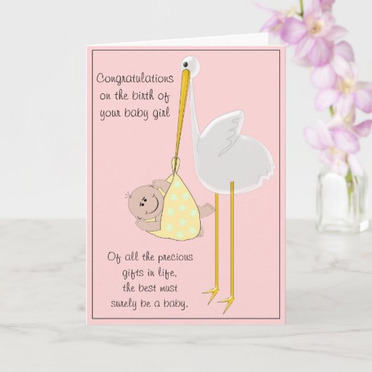 Carte Nouvel enfant né (Orchidée)