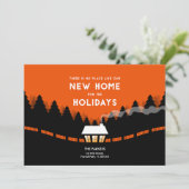 Carte Nouvelle adresse pour les vacances avec pins rétro (Debout devant)