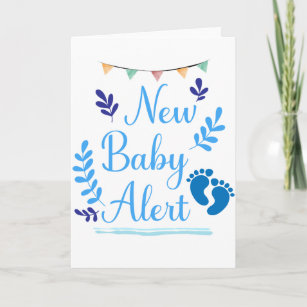 Carte Nouvelle alerte pour bébé, citation bleue pour béb