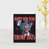 Carte Nouvelle année 2025 Trump sarcastique 47e présiden (Fleur jaune)