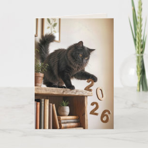 Carte Nouvelle Année 2027 Chat Enjoué