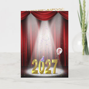 Carte Nouvelle Année 2027 sur scène en vedette
