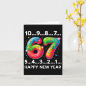 Carte Nouvelle année 67 compte à rebours de bonbons drôl (Fleur jaune)