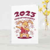 Carte Nouvelle Année Chinoise 2023 - Année du Lapin (Fleur jaune)