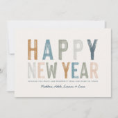 Carte nouvelle année colorée (Devant)