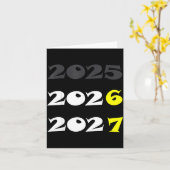Carte Nouvelle Année Drôle 2026 Six Sept 67 Mème  (Fleur jaune)