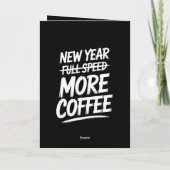 Carte Nouvelle Année Drôle Plus de Café Résolution Sarca (Dos)