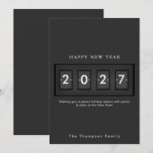 Carte Nouvelle Année Moderne Simple Décompte (Devant / Derrière)
