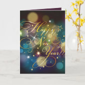 Carte nouvelle année multicolore (Fleur jaune)