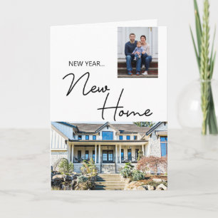 Carte Nouvelle Année Nouvelle Maison Famille Photo Perso