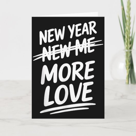Carte Nouvelle année plus d'amour drôle résolution sarca (Devant)