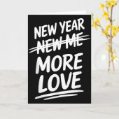 Carte Nouvelle année plus d'amour drôle résolution sarca (Fleur jaune)