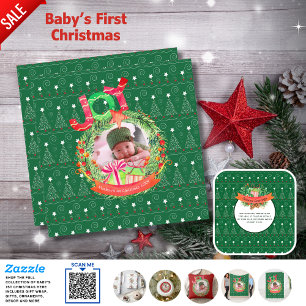 Carte NOUVELLE Annonce Photo de Bébé de Noël Bilan de l'