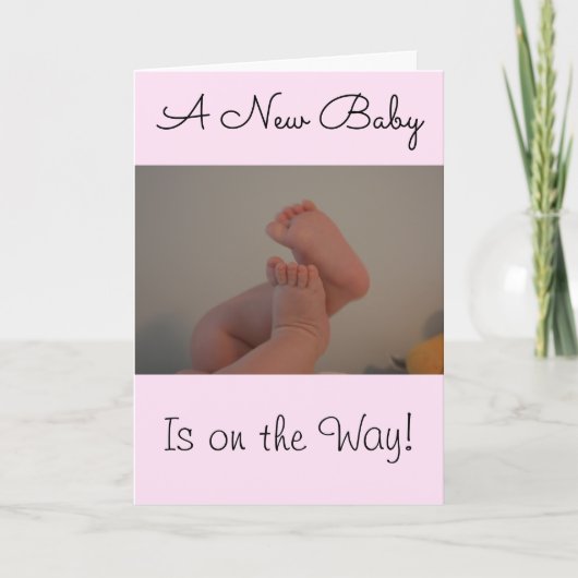 Carte Nouvelle Bébé Fille en Route Félicitations (Devant)