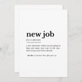 Carte Nouvelle définition d'emploi - Drôle Motivationnel (Devant / Derrière)