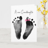 Carte Nouvelle empreinte de petite fille avec bow (Fleur jaune)