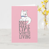 Carte Nouvelle fiche de voeux Félicitations Chien (Fleur jaune)