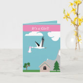 Carte Nouvelle fille bébé modifiable (Fleur jaune)