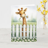 Carte Nouvelle Giraffe Bébé Avec Maisy (Fleur jaune)