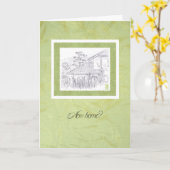 Carte Nouvelle Maison à Toit de Tuiles (Fleur jaune)