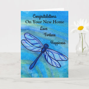 Carte Nouvelle Maison Amour Fortune Bonheur Libellule