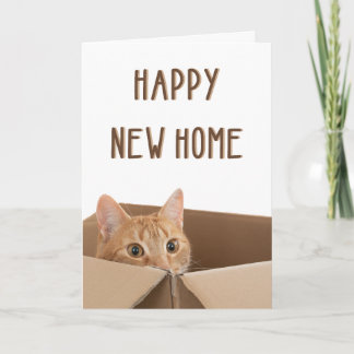 Carte Nouvelle maison, Drôle de maison pour chat, Pendai