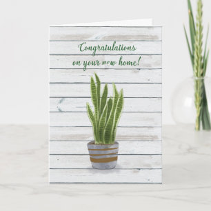 Carte Nouvelle maison Félicitations à Snake Plante