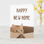Carte Nouvelle maison, Funny maison de chat, Ménage (Fleur jaune)
