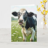 Carte Nouvelle maison Holstein Cow (Fleur jaune)