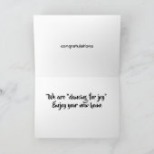 CARTE **NOUVELLE MAISON** NOUS DANSONS POUR JOIE POUR "V (Intérieur)