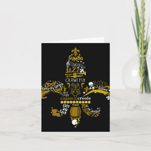 Carte Nouvelle-Orléans Fleur-de-lis Vie du Sud Hommes Fe