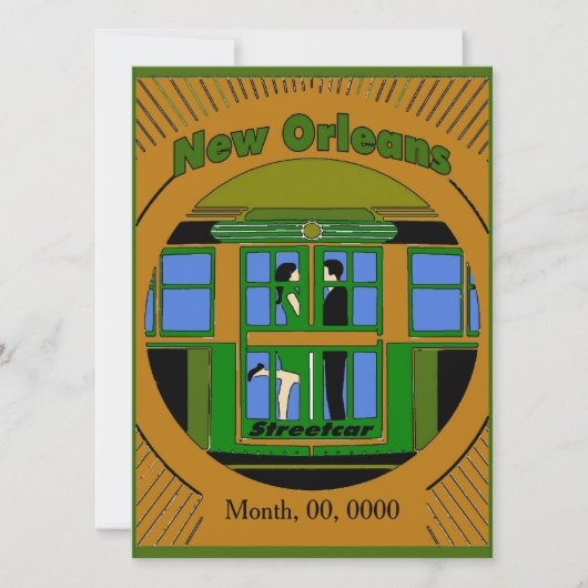 Carte Nouvelle-Orléans Streetcar Art Déco (Devant)
