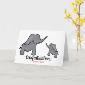 Carte Nouvelle petite fille éléphant personnalisée mère  (Fleur jaune)