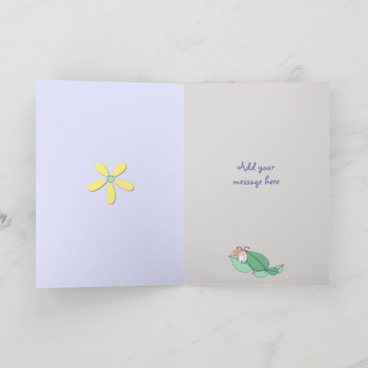 Carte Nouvelle petite fille frémit violet avec un chouet (Intérieur)