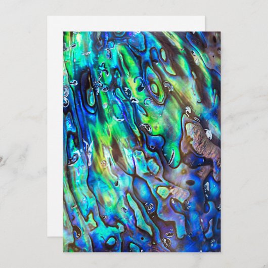 Carte Nouvelle-Zélande Abalone Paua Shell Motif 1 (Devant / Derrière)