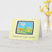 Carte Nouvelles félicitations à la maison (Fleur jaune)