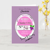 Carte Novelty 50th Milestone Anniversaire Funny Vin Étiq (Fleur jaune)