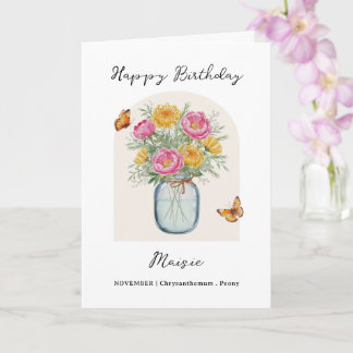 Carte November Birth Month Flower Birthday