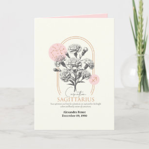 Carte Novembre à Décembre Fleur de naissance Personnalis