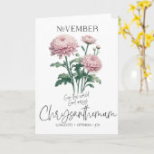 Carte Novembre Anniversaire Mois de naissance Fleur Chry (Fleur jaune)