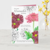 Carte Novembre Anniversaire Mois de naissance Floriograp (Fleur jaune)